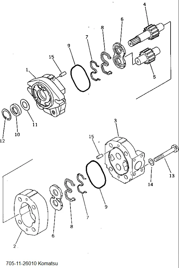 零件号 齿轮泵 小松 705-11-26010 PW150.png