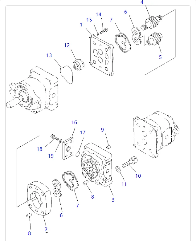 零件图 齿轮泵 小松 705-41-08240 PC28UD, PC28UG, PC28UU.png