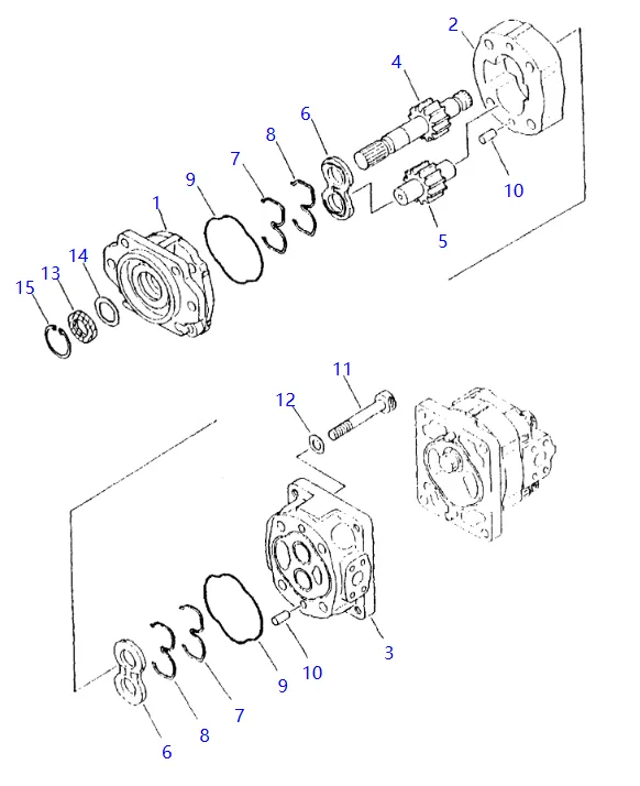 零件图 齿轮泵 小松 705-52-30280 Compactors WF45, WF450T, Wheel Loaders WA450, WA450L, WA470; SAR71+50.png