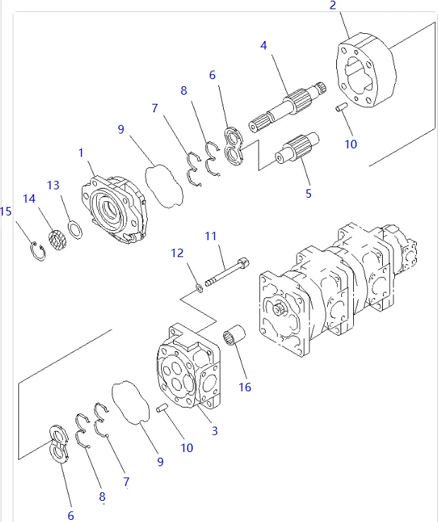 零件图 齿轮泵 小松 705-55-34180 Wheel Loaders WA350, WA380; SAL3-100+50+36+(1)25.png