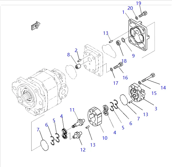 零件图 齿轮泵 小松 705-22-28300 PC Dump Trucks HM400.png