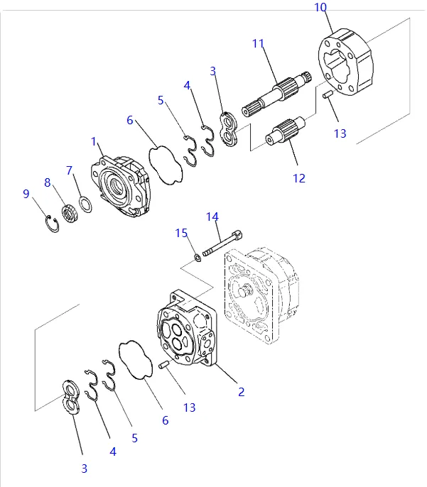 零件图 齿轮泵 小松 705-22-40160 Bulldozers D155A, D155AX, Dump Trucks HM400; SAR100+100+8.png