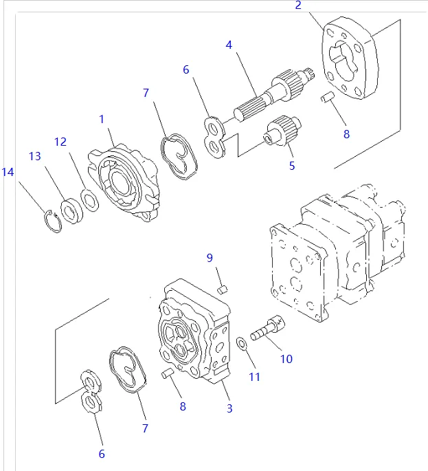 零件图 齿轮泵 小松 705-41-08070 PC10, PC15, PC20.png