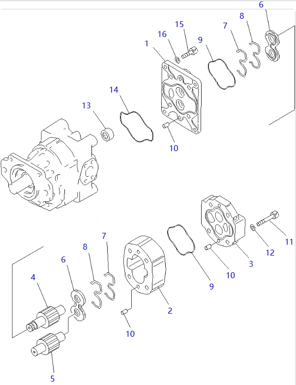 零件图 齿轮泵 小松 705-52-42170 Bulldozers D475A; SAR200+100.png