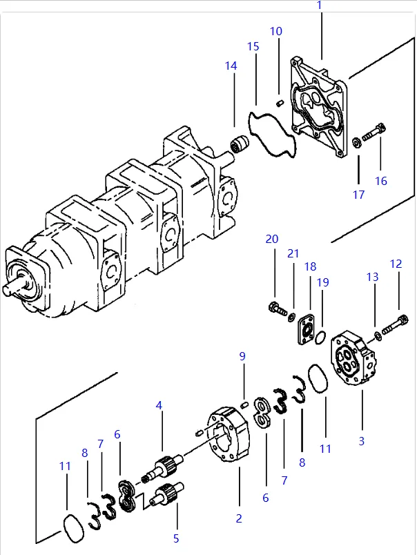 零件图 齿轮泵 小松 705-58-47000 Wheel Loaders WA600; SAR125+125+125+20.png